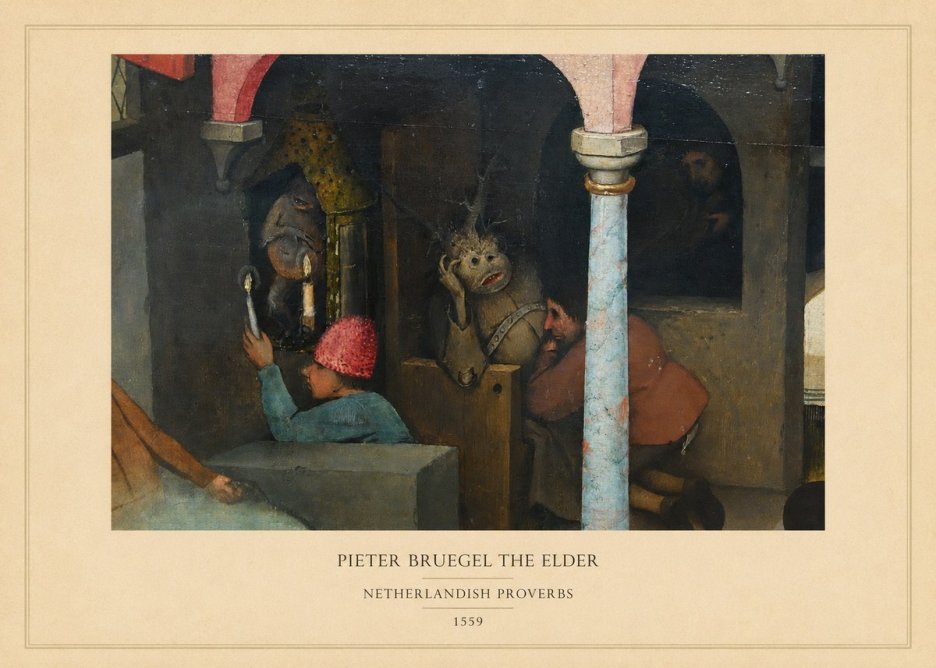 Pieter Bruegel Netherlandish Proverbs IX No5 - Poszter