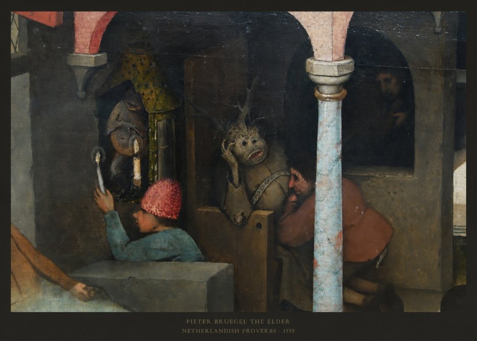 Pieter Bruegel Netherlandish Proverbs IX No6 - Poszter