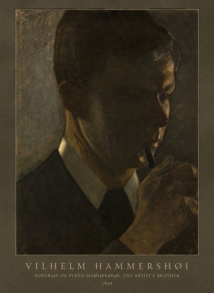 Vilhelm Hammershøi Portrait of Svend Hammershøi, the Artist's Brother No6 - Poszter