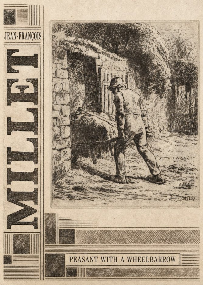 Jean-François Millet Peasant with a Wheelbarrow No5 - Poszter