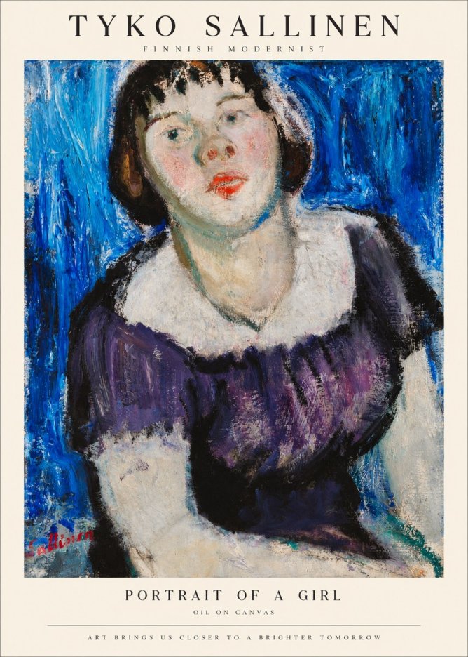 Tyko Sallinen Portrait of a Girl II No1 - Poszter