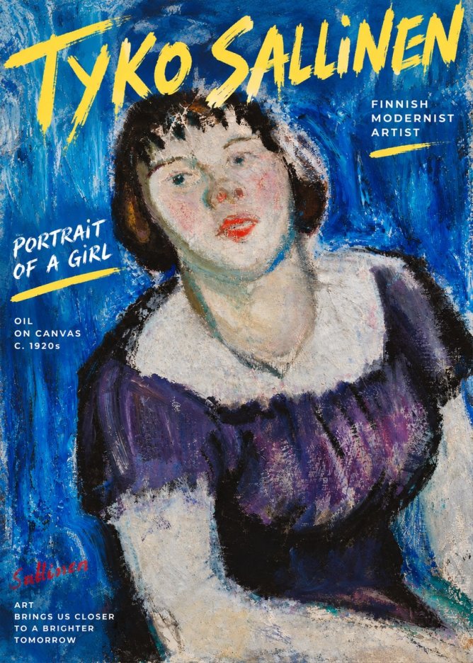 Tyko Sallinen Portrait of a Girl II No4 - Poszter