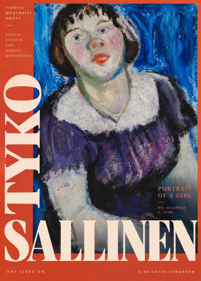 Tyko Sallinen Portrait of a Girl II No5 - Poszter