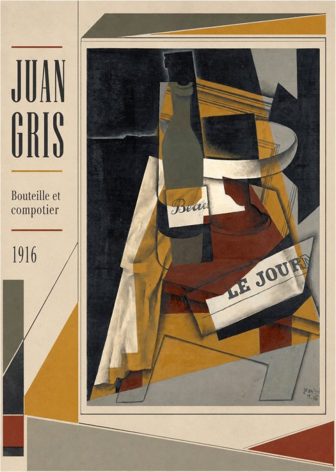 Juan Gris Bouteille Et Compotier No5 - Poszter