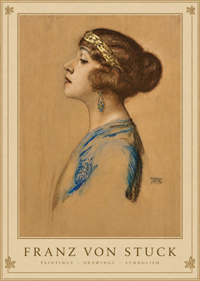 Franz von Stuck Head of a Girl No1 - Poszter