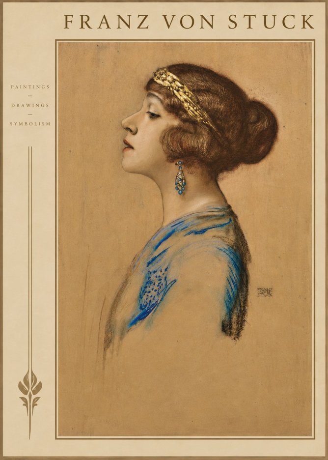 Franz von Stuck Head of a Girl No2 - Poszter