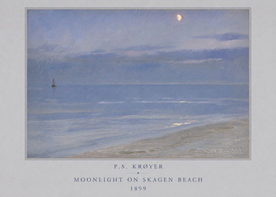 P.S. Krøyer Moonlight on Skagen Beach No4 - Poszter