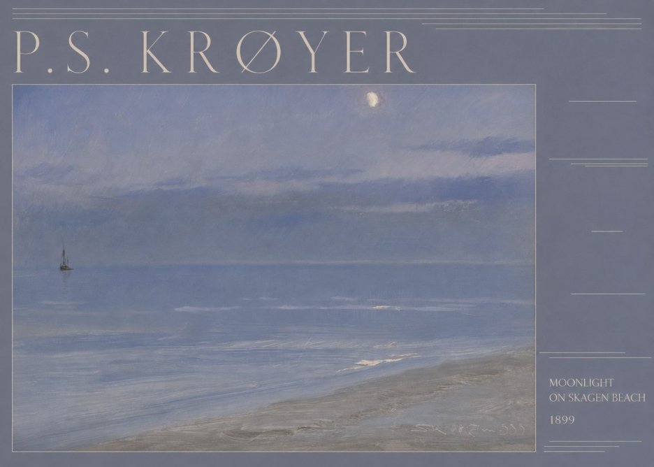 P.S. Krøyer Moonlight on Skagen Beach No5 - Poszter