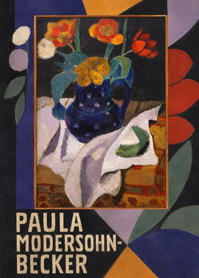 Paula Modersohn-Becker Still Life with Blue Jug and Flowers No5 - Poszter