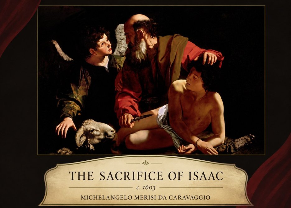 Michelangelo Merisi da Caravaggio The Sacrifice of Isaac III No4 - Poszter