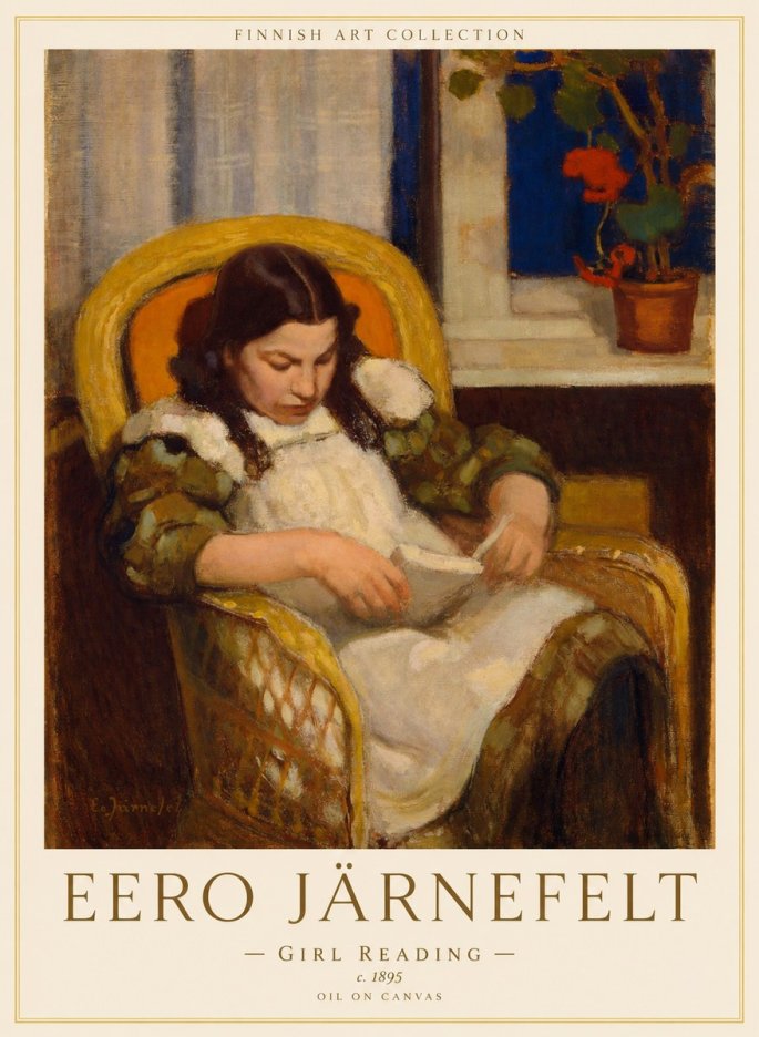 Eero Järnefelt Girl Reading No1 - Poszter