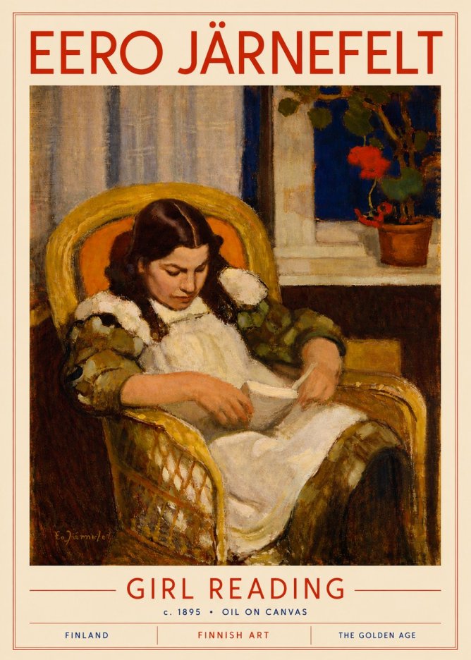 Eero Järnefelt Girl Reading No4 - Poszter
