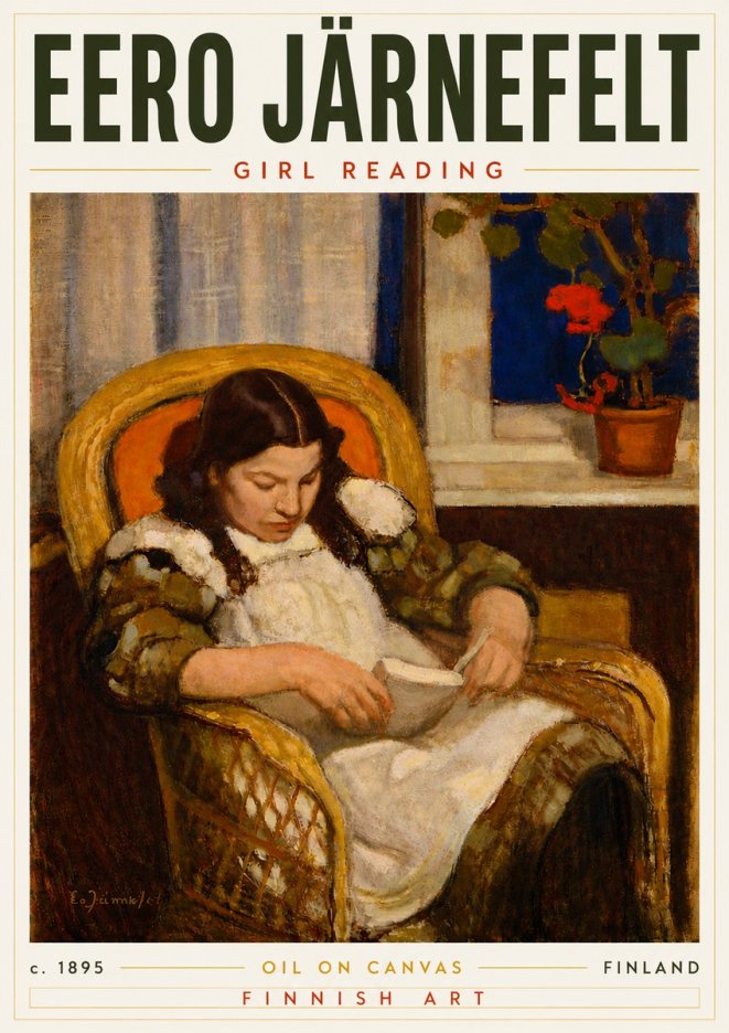 Eero Järnefelt Girl Reading No6 - Poszter