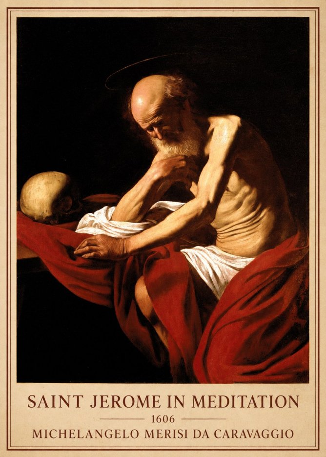 Michelangelo Merisi da Caravaggio Saint Jerome in Meditation I No6 - Poszter
