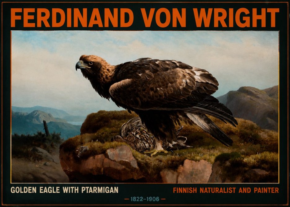 Ferdinand von Wright Golden Eagle with Ptarmigan No2 - Poszter