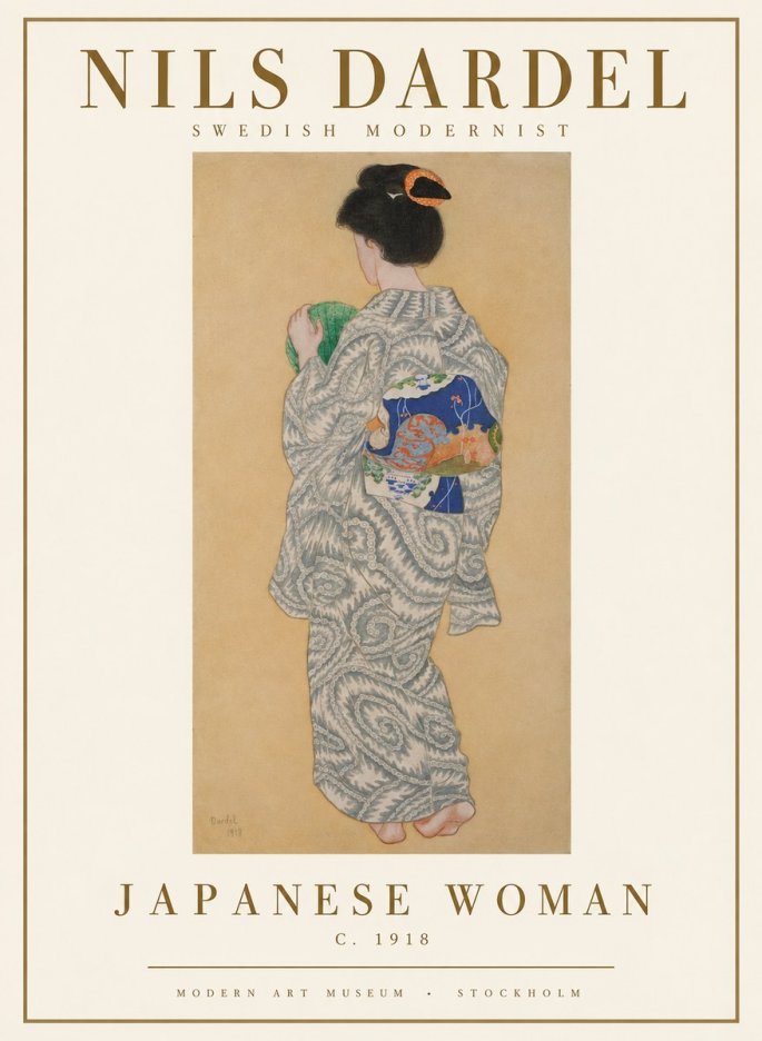 Nils Dardel Japanese Woman No1 - Poszter