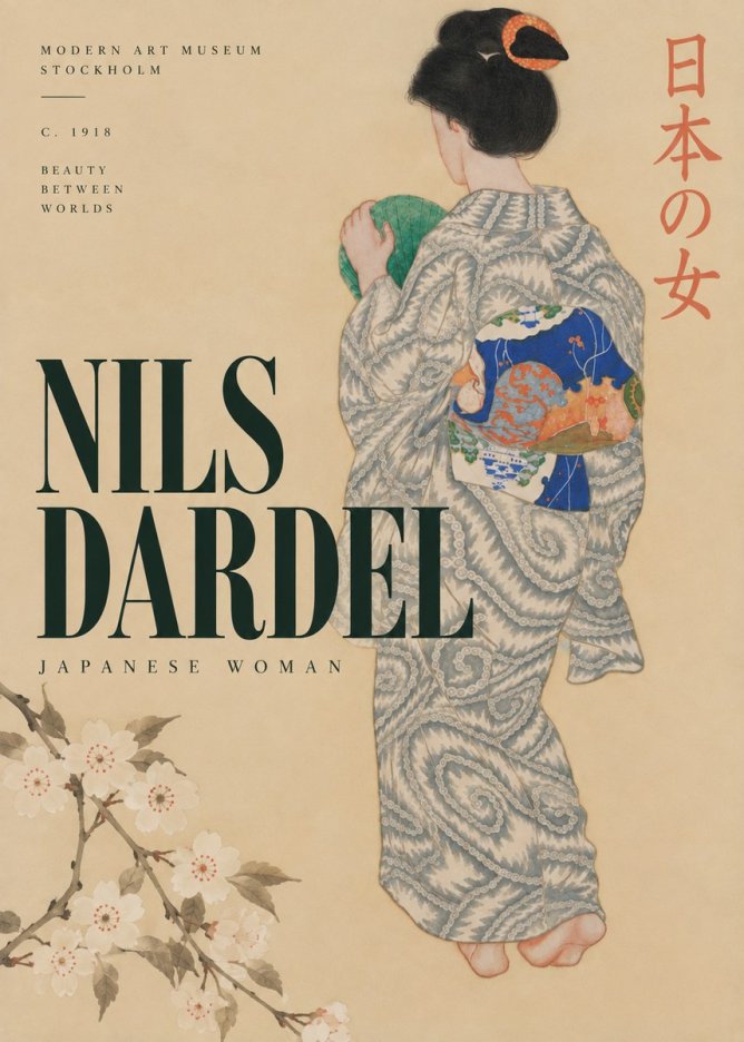Nils Dardel Japanese Woman No4 - Poszter