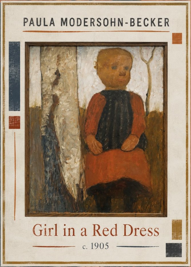 Paula Modersohn-Becker Girl in a Red Dress No1 - Poszter