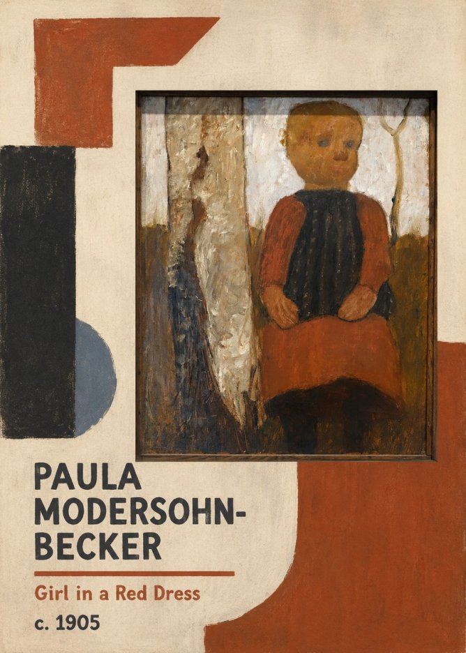 Paula Modersohn-Becker Girl in a Red Dress No2 - Poszter