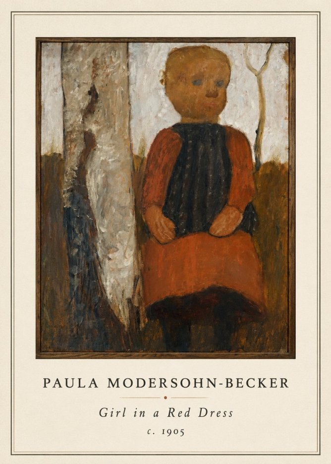 Paula Modersohn-Becker Girl in a Red Dress No4 - Poszter