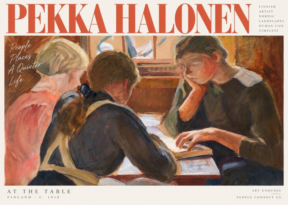 Pekka Halonen At the Table No3 - Poszter