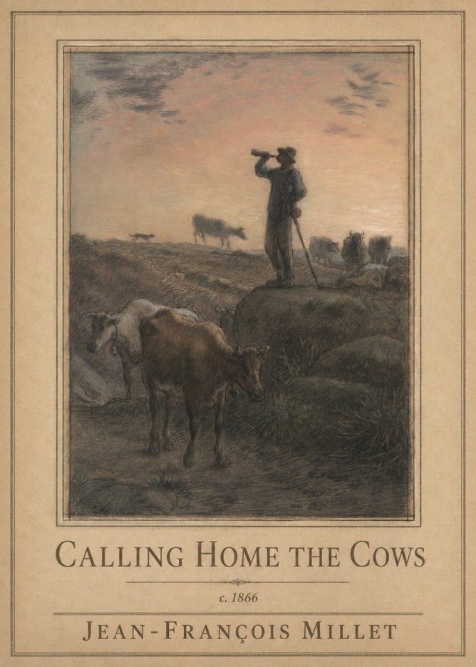 Jean-François Millet Calling Home the Cows No1 - Poszter