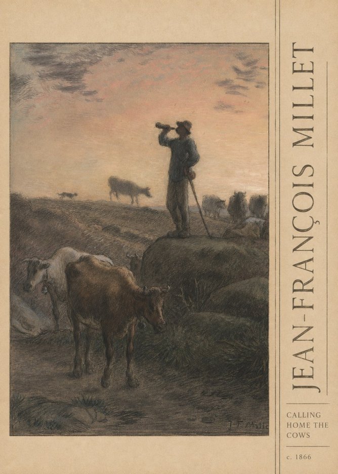 Jean-François Millet Calling Home the Cows No3 - Poszter