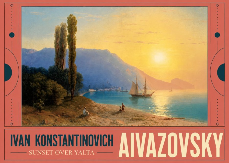 Ivan Konstantinovich Aivazovsky Sunset over Yalta No3 - Poszter