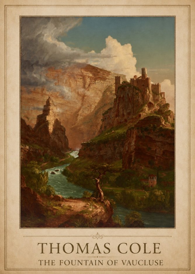Thomas Cole The Fountain of Vaucluse II No1 - Poszter