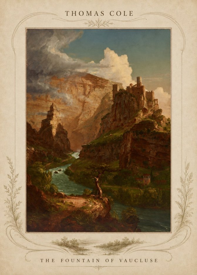 Thomas Cole The Fountain of Vaucluse II No3 - Poszter