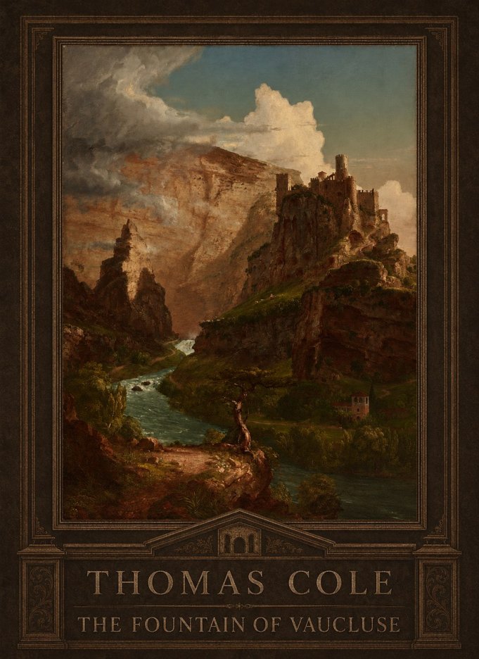 Thomas Cole The Fountain of Vaucluse II No4 - Poszter