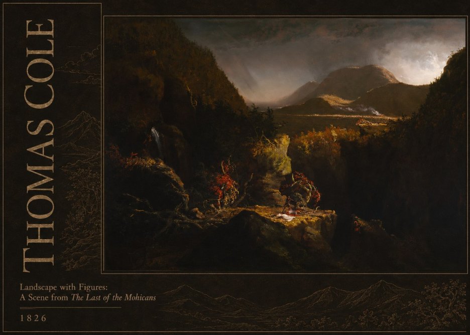 Thomas Cole Landscape with Figures: a Scene from the Last of the Mohicans No2 - Poszter