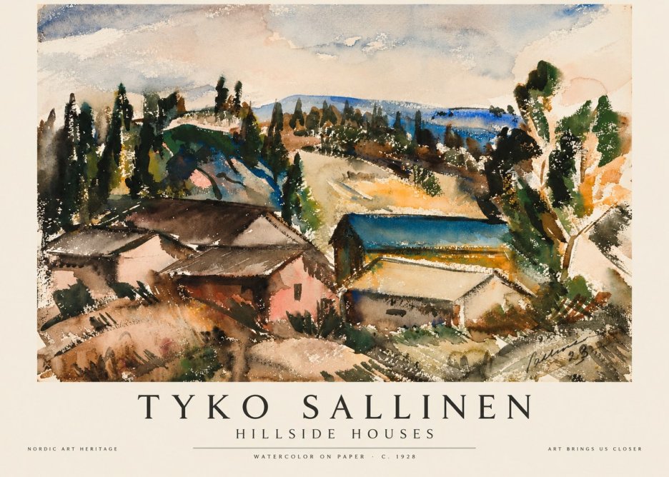 Tyko Sallinen Hillside Houses No1 - Poszter