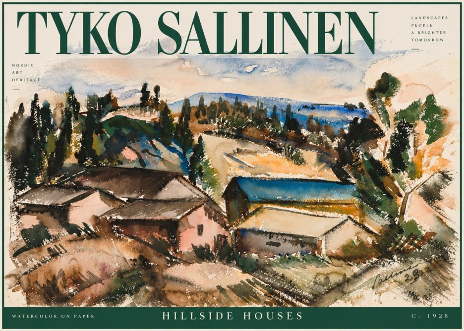 Tyko Sallinen Hillside Houses No4 - Poszter