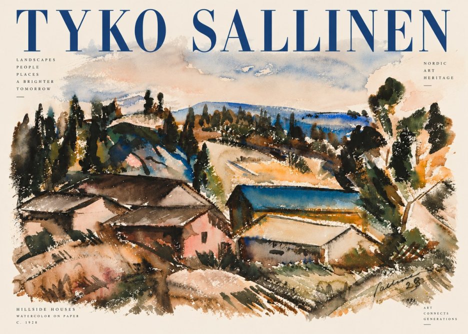 Tyko Sallinen Hillside Houses No5 - Poszter