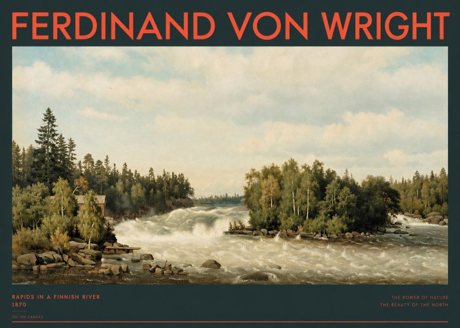 Ferdinand von Wright Rapids in a Finnish River No2 - Poszter