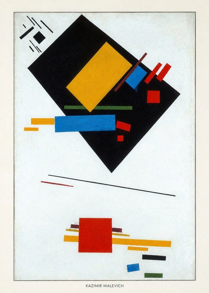 Kazimir Malevich Suprematist Composition with Yellow Rectangle No5 - Poszter