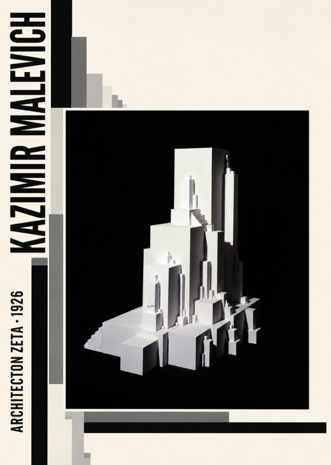 Kazimir Malevich Architecton Zeta No3 - Poszter