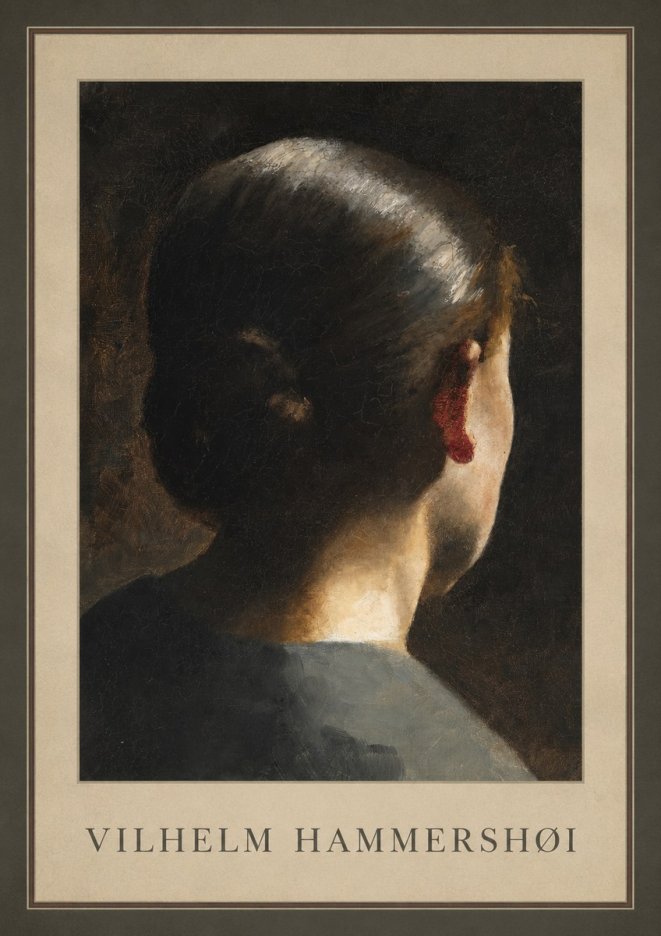 Vilhelm Hammershøi Woman Seen from Behind No3 - Poszter