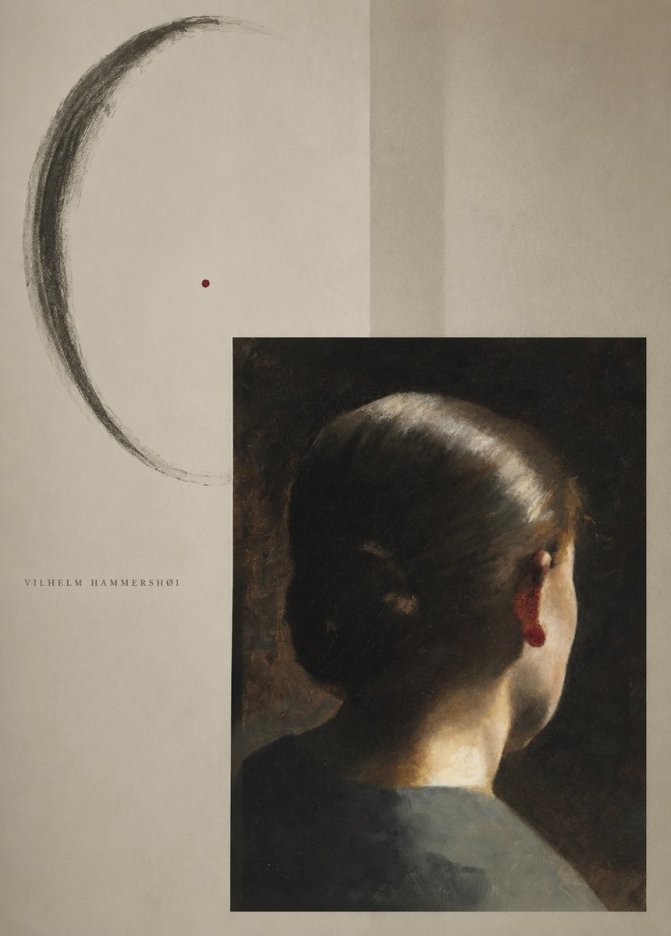 Vilhelm Hammershøi Woman Seen from Behind No6 - Poszter