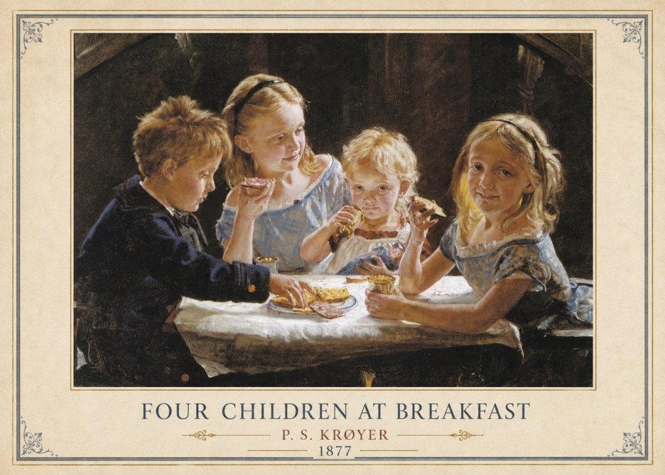 P.S. Krøyer Four Children at Breakfast No3 - Poszter