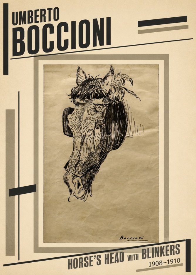 Umberto Boccioni Horse's Head with Blinkers No2 - Poszter