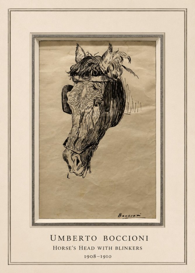 Umberto Boccioni Horse's Head with Blinkers No5 - Poszter