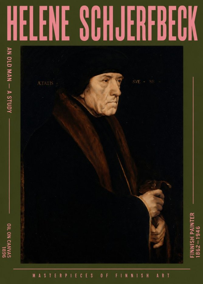 Helene Schjerfbeck An Old Man – a Study No5 - Poszter