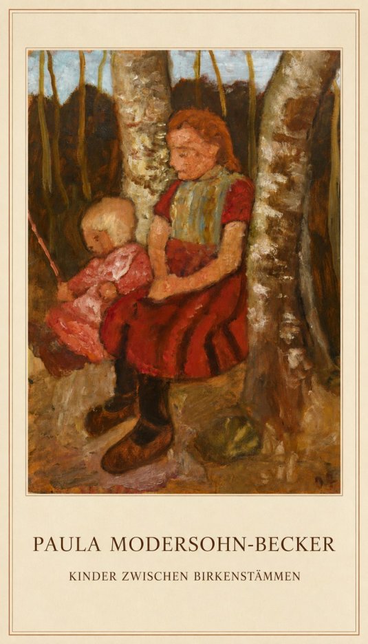 Paula Modersohn-Becker Kinder Zwischen Birkenstämmen No5 - Poszter