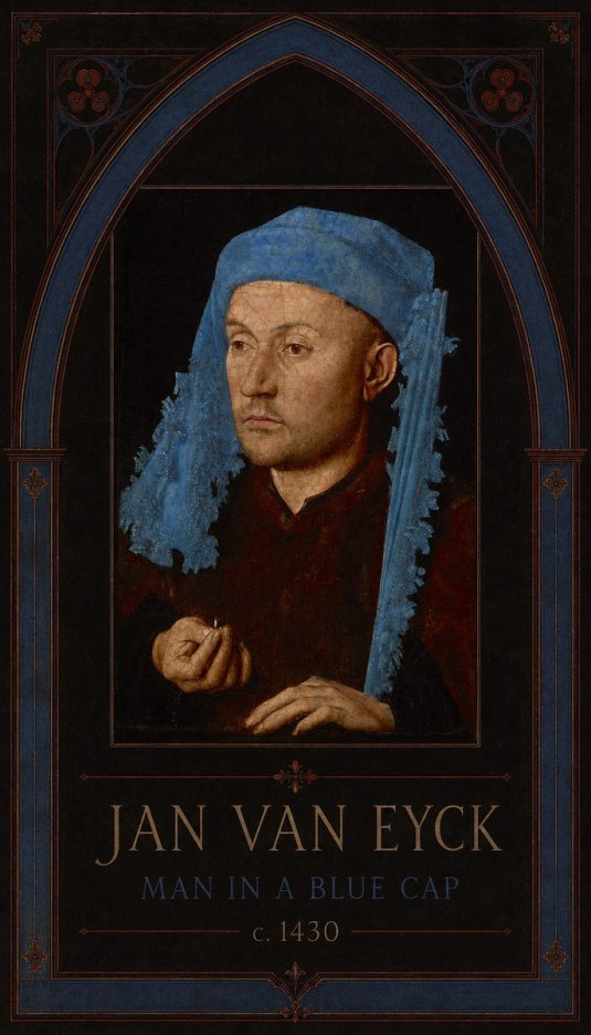 Jan van Eyck Man in a Blue Cap II No3 - Poszter