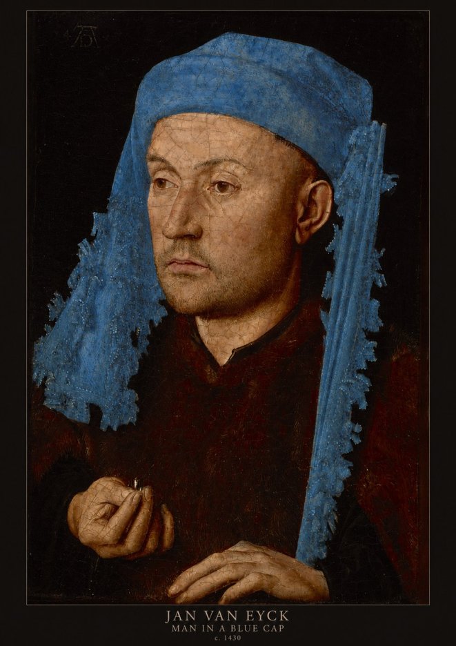 Jan van Eyck Man in a Blue Cap II No4 - Poszter