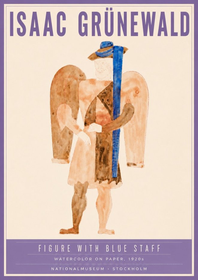 Isaac Grünewald Figure with Blue Staff No4 - Poszter