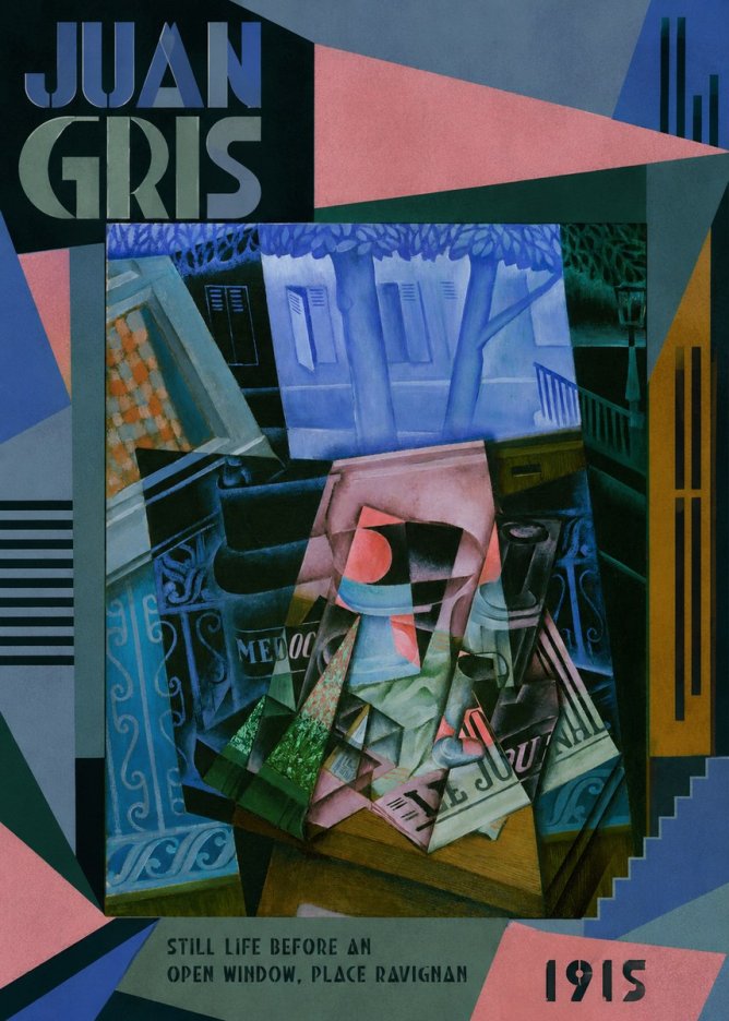 Juan Gris Still Life Before an Open Window, Place Ravignan No6 - Poszter
