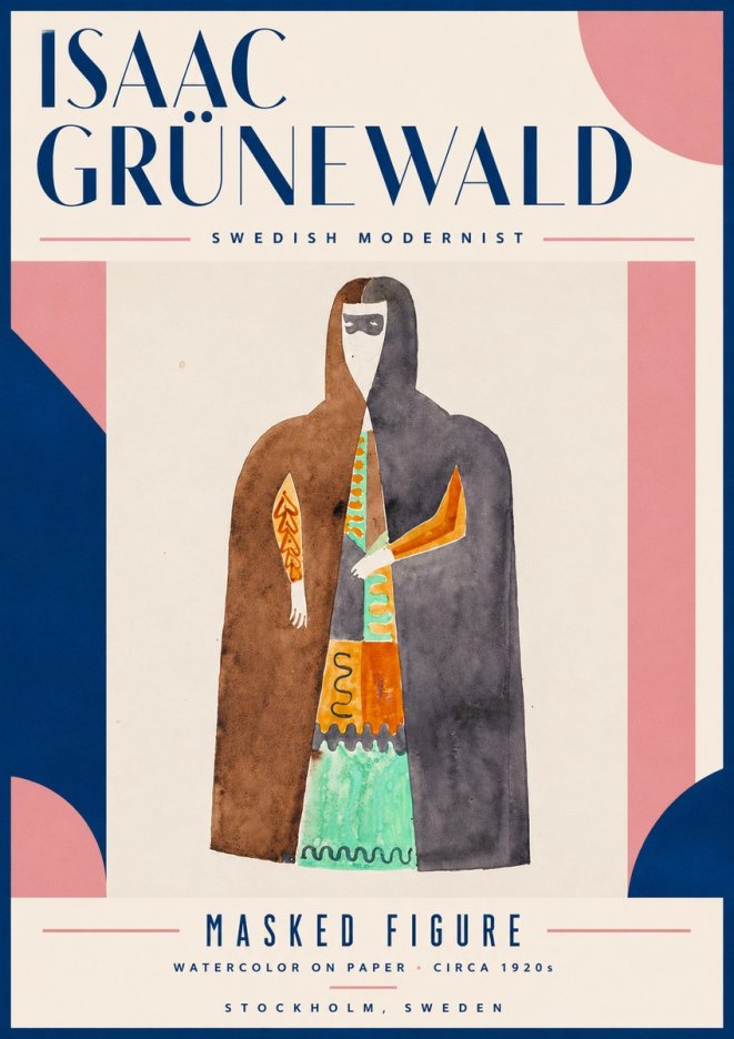 Isaac Grünewald Masked Figure No3 - Poszter